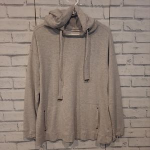 Soft Surroundings Women's Size M Hoodie Gray Pockets Thumbhole Sleeves